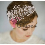 Tiara Ti010CC Luxury argintie pentru mirese cu Crystale HandMade + 2 Agrafe
